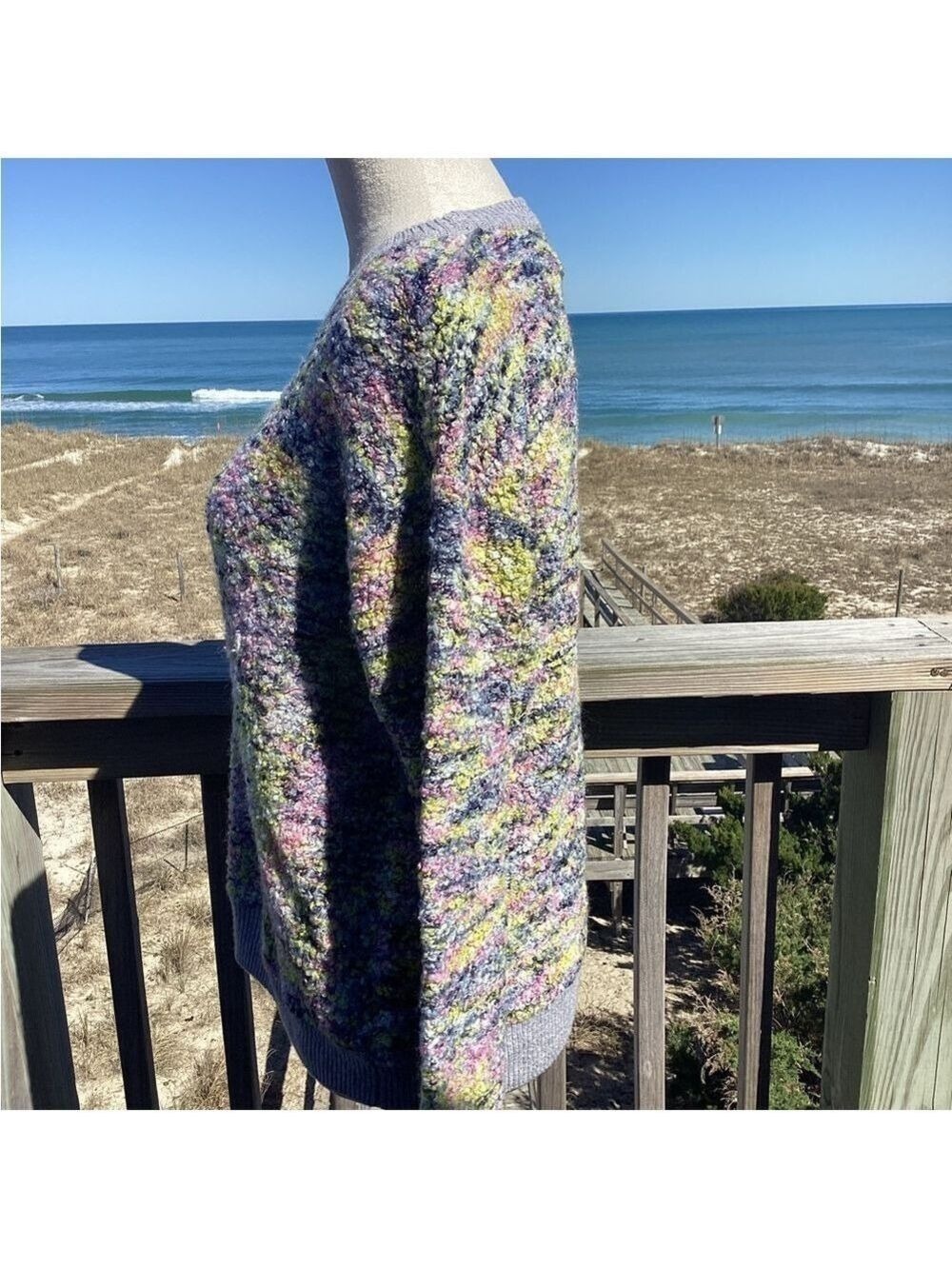 CeCe Purple and Pink Crew Neck Sweater - Picture 4 of 10